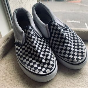 Black and White Micro Checkered Vans - Women’s 8.5